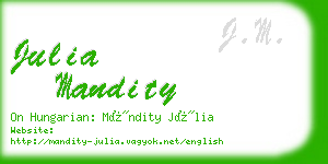 julia mandity business card